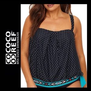 NWT Coco Reef Plus Size Dot Tankini Top